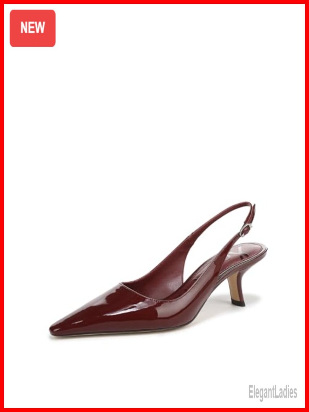 Slingback Kitten Heel Pointed Toe Pump Leather Sling Evening